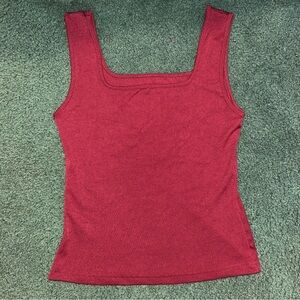 SHEIN Red Fitted Sleeveless Tank Top with Shorts